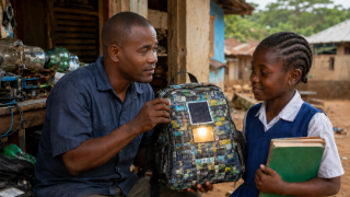 Nhà sáng chế Sierra Leone làm cặp phát sáng từ rác thải tái chế